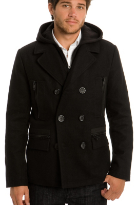 Hooded Peacoat | GUESS.com