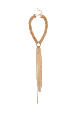 Braided Gold-Tone Y Necklace | GUESS by Marciano