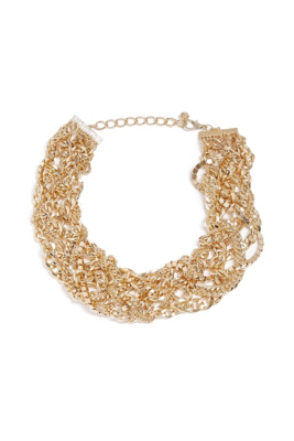 Gold-Tone Woven Statement Necklace | GUESS.com