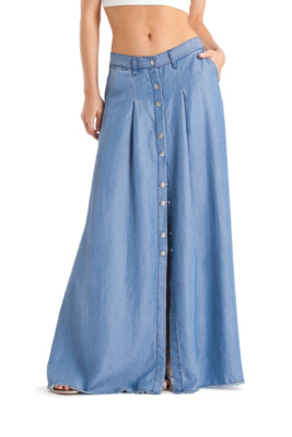 Chambray Denim Maxi Skirt | GUESS by Marciano