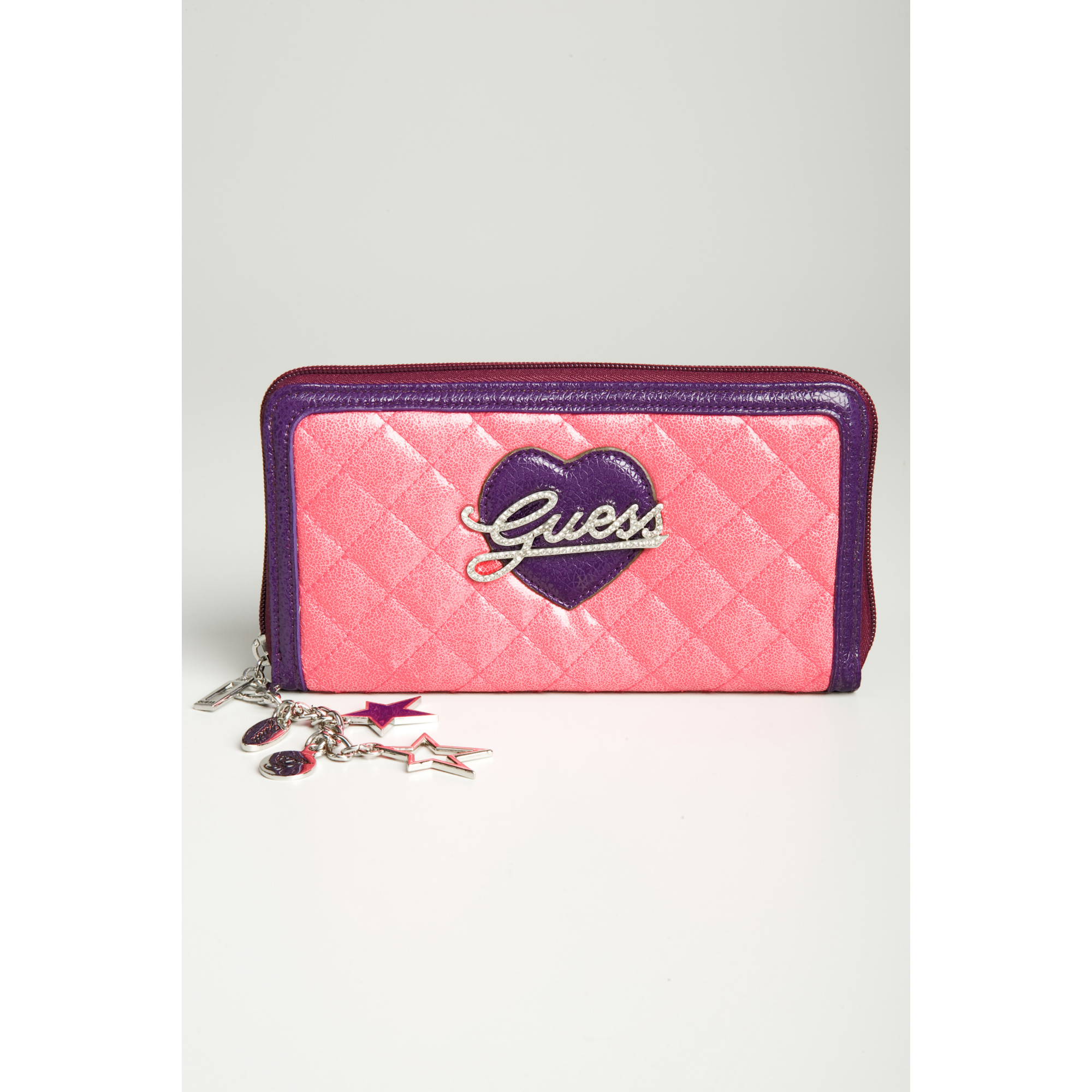 Guess PA248543 Quilted Texture Faux Leather Zip Around Girl Wallet