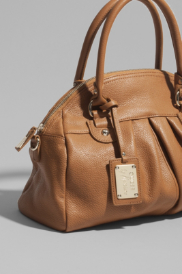 kris large pebbled leather satchel