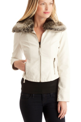 Guess Adriana Coat with Faux Fur Collar