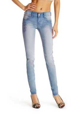 Breanna Embroidered Skinny Jeans | GuessFactory.com