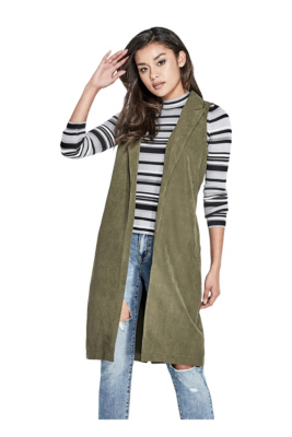 Sutton Faux-Suede Duster Vest | GuessFactory.com