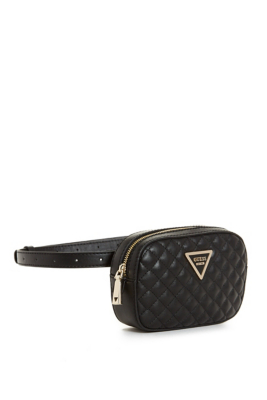 black quilted belt bag