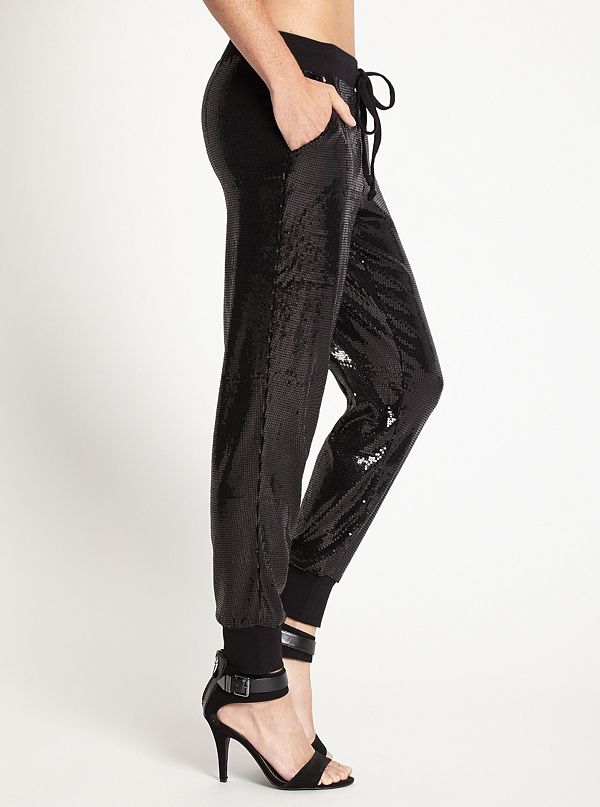 Delilah Sequined Jogger Pants | GbyGuess.com