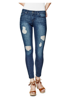 Esthera Destroyed Ankle Skinny Jeans | GbyGuess.com