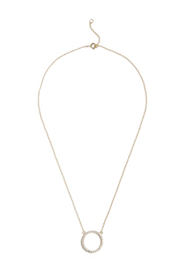 Gold-Plated Cubic Zirconia Circle Necklace | GUESS.com