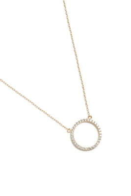 Gold-Plated Cubic Zirconia Circle Necklace | GUESS.com