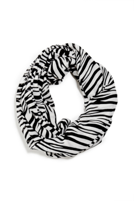 Zebra-Print Infinity Scarf | GUESS.com