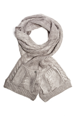 Metallic CableKnit Pocket Scarf