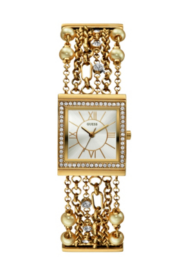 Gold-Tone Embellished Bracelet Watch | GUESS.com