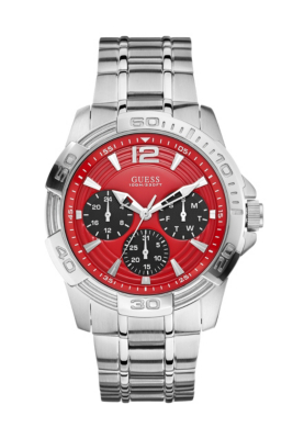 Red and SilverTone Masculine Sport Watch