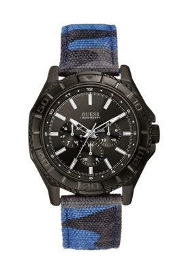 Blue and GunmetalTone Masculine Sport Dress Watch