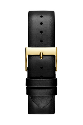 Black Leather and Gold-Tone Watch | GUESS.com