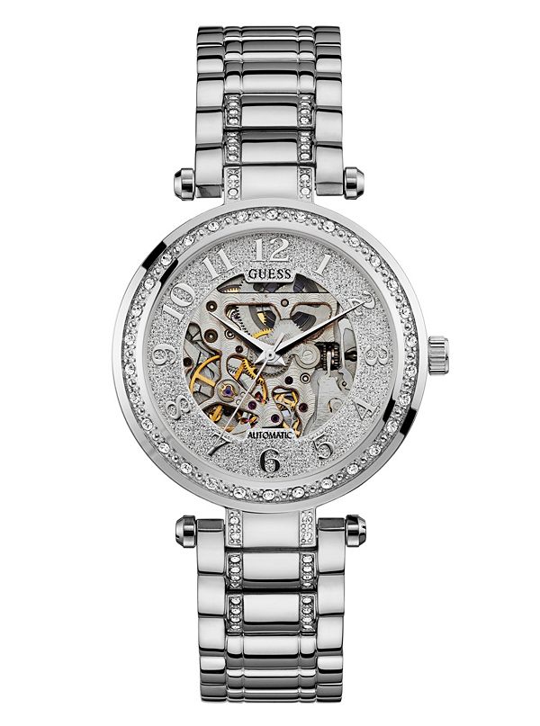 Silver-Tone Automatic Watch | GUESS.com