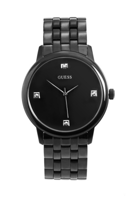 Black Round Diamond Watch Set | GUESS.com