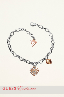 Double Heart Charm Bracelet