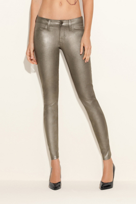 Power Skinny Jeans in Gold Metallic | GUESS.com