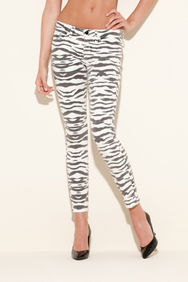 Brittney Ankle Skinny ZebraPrint Jeans
