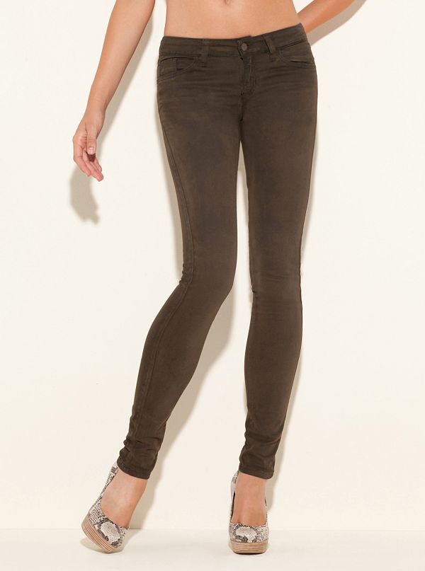 Brittney Skinny Sueded Jeans | GUESS.com