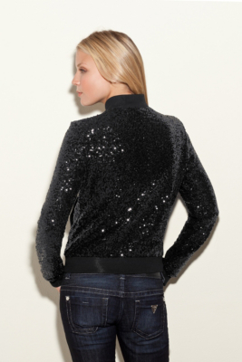 guess sequin bomber jacket