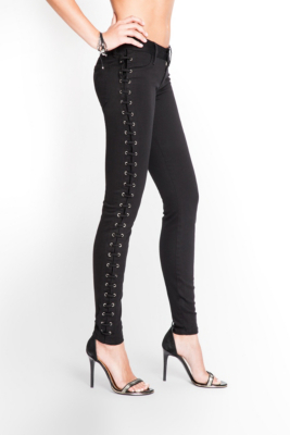 Kate Skinny Jeans with Side Lace-Up | GUESS.com