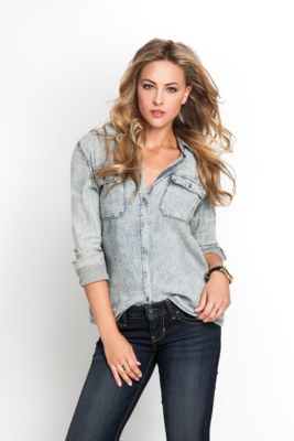 striped denim shirt womens