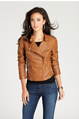 Spanish FauxLeather Studded Jacket