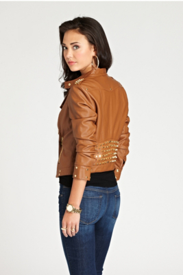 Spanish FauxLeather Studded Jacket