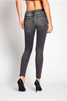 Kate Low-Rise Grey Skinny Jeans with Stud Embellishments | GUESS.ca