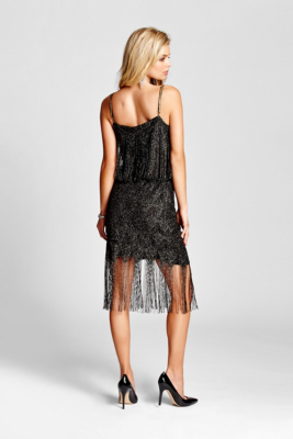 Sleeveless Metallic Fringe Dress