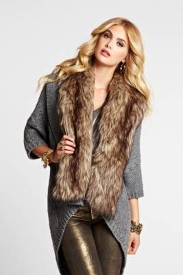 oversized fur cardigan