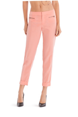 Easy Front-Zip Capri Pants | GUESS.com