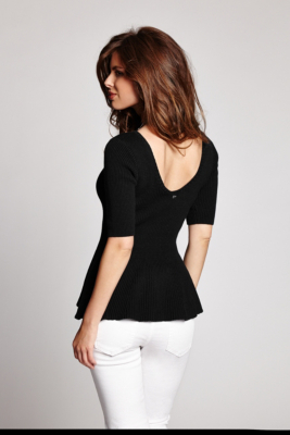 HalfSleeve Peplum Sweater GUESS.ca