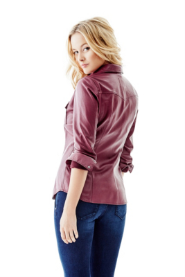 leather button down shirt