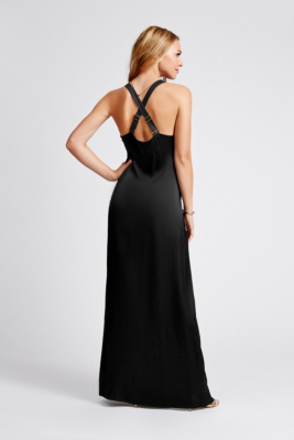 FauxLeather Strap Maxi Dress