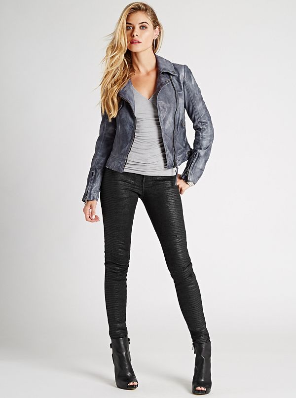 guess genuine leather jacket