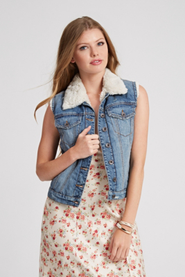 guess sherpa denim jacket