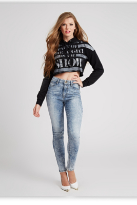 LongSleeve Graphic Cropped Hoodie