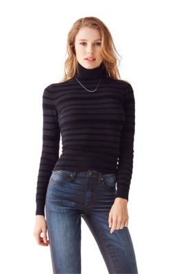 Long-Sleeve Striped Mixed-Yarn Pullover | GUESS.com