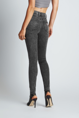 black acid wash jeans women's