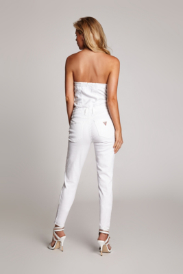 white denim jumpsuit