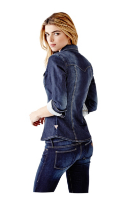guess slim fit denim shirt