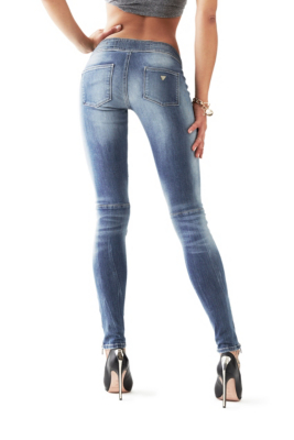 LowRise Skinny Biker Jeggings in Light Rumble Wash