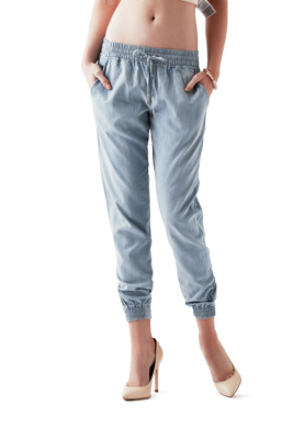 chambray jogger pants