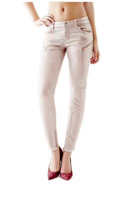 MidRise Paneled Skinny Jeans in Live Sparkle Wash