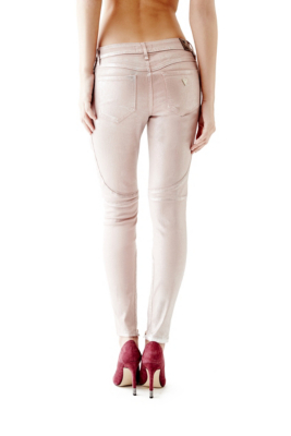 MidRise Paneled Skinny Jeans in Live Sparkle Wash