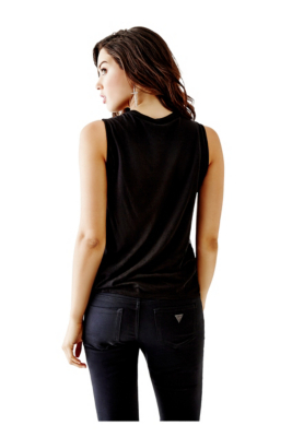 Sleeveless SideLace Rose Tank